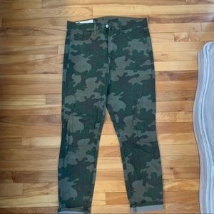3 For $30 GAP True skinny ankle high-rise camo jeans.
